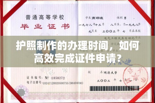 金川护照制作的办理时间，如何高效完成证件申请？