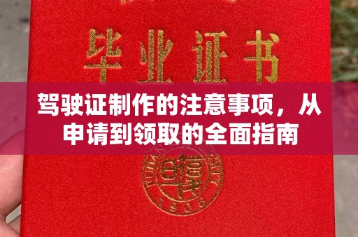 金川驾驶证制作的注意事项，从申请到领取的全面指南